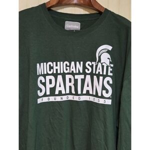 Michigan State Spartans Long Sleeve Shirt Mens 3XL Green NCAA Captivating